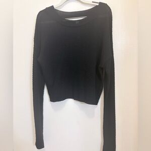 Abound Black Long Sleeve Crop Top